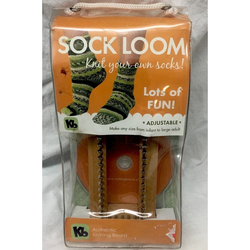 KB Authentic Knitting Board Sock Loom Fine Gauge Adjustable Infants to Lg Adults
